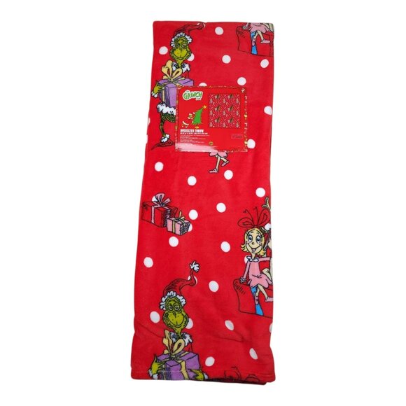 Dr Seuss The Grinch Oversized Throw Blanket 60"x70" Christmas Polka Dots - Picture 11 of 11